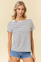 Load image into Gallery viewer, B+W Boatneck Striped Tee
