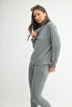 Load image into Gallery viewer, Grey Brushed Cowlneck Top
