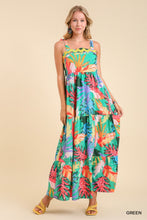 Load image into Gallery viewer, Emerald Tropical Maxi Dress
