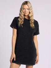 Load image into Gallery viewer, Black Kick Back T-Shirt Dress
