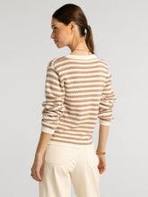 Load image into Gallery viewer, Tan + White Lawson Stripe Sweater
