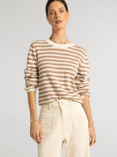Load image into Gallery viewer, Tan + White Lawson Stripe Sweater
