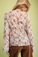 Load image into Gallery viewer, Ivory + Rust Floral Top
