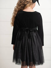 Load image into Gallery viewer, Black Velvet + Tulle Dress - Kids
