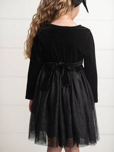 Black Velvet + Tulle Dress - Kids