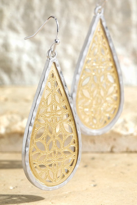 Gold + Silver Filagree Earrings
