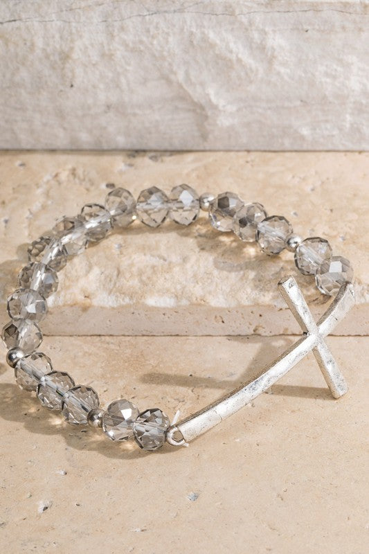 Grey Cross Bracelet
