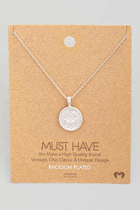 Hammered Coin Charm Necklace
