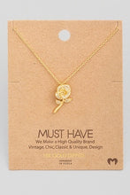 Load image into Gallery viewer, Pave Rose Charm Necklace
