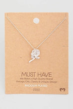 Load image into Gallery viewer, Pave Rose Charm Necklace
